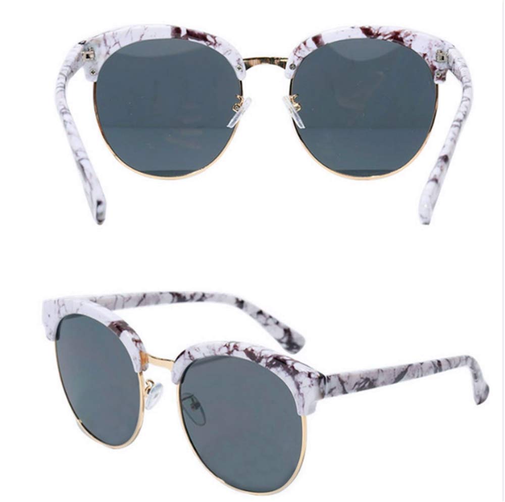 Lenti grigio nero cornice fiore di fao, occhiali da sole da donna grande faccia, germogli di strada, shopping, occhiali da viaggio
