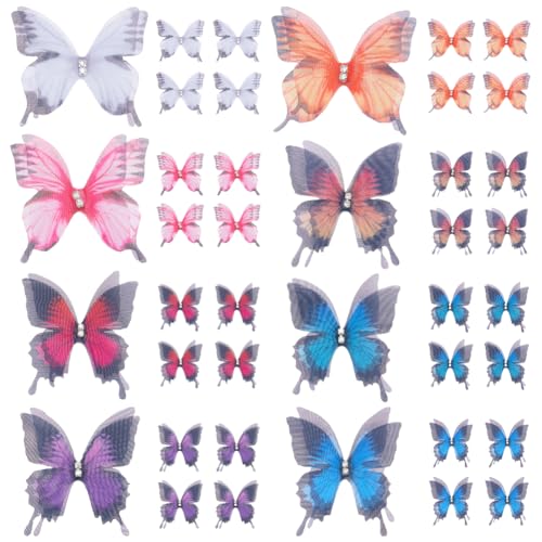 Papillon mural en organza 3D pour décoration de mariage et fête bohème