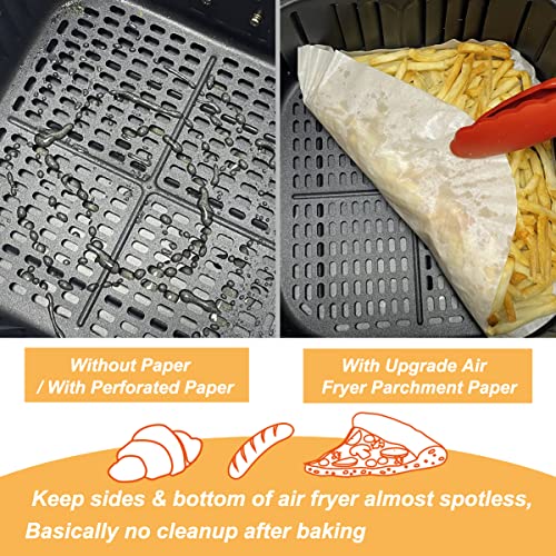 Image of BYKITCHEN Air Fryer Disposable Liners, 50PCS Square, 6.5 Inch, Greaseproof Paper for Air Fryer, Compatible with COSORI, Ninja, Tower and More