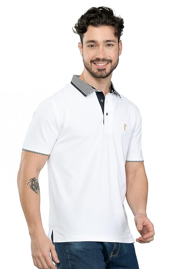 Image of STELLERS Men's Polo T-Shirt | Jacquard Collar| Feather Touch Feel |Regular Fit| Odour Resistant| Anti-Static| Wrinkle Free | Quick Dry | Stretchable | Lightweight | Sweat-Proof