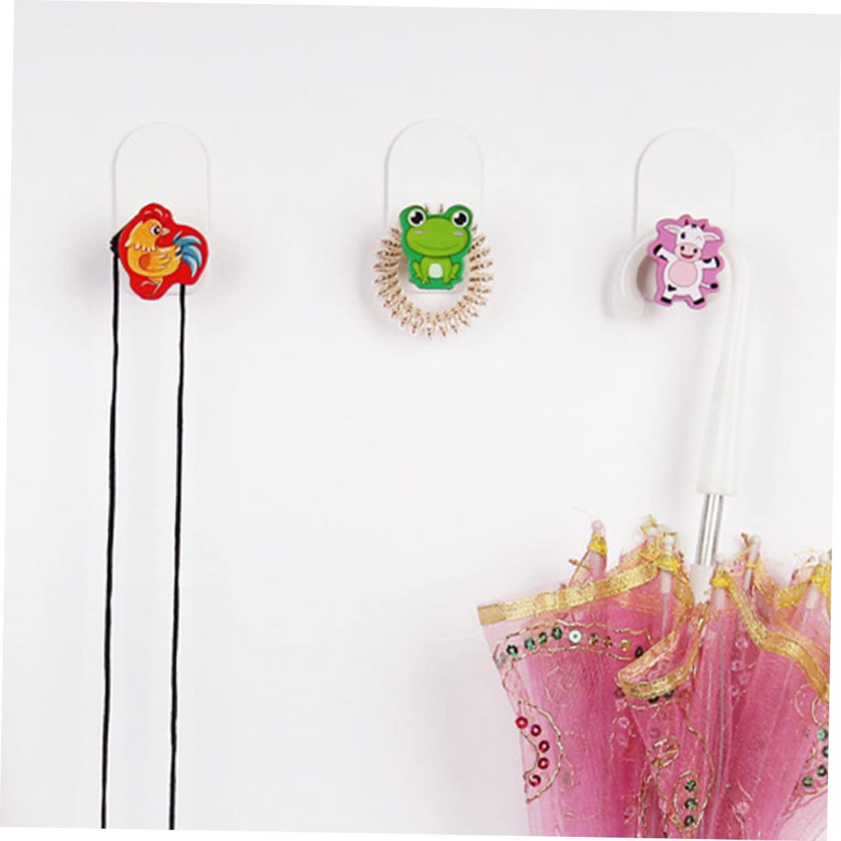 MAGICLULU 12piezas Ganchos De Madera Para Pared Diseño De Animales Ganchos Adhesivos Para Habitaciones Infantiles Decorativos De Panda y