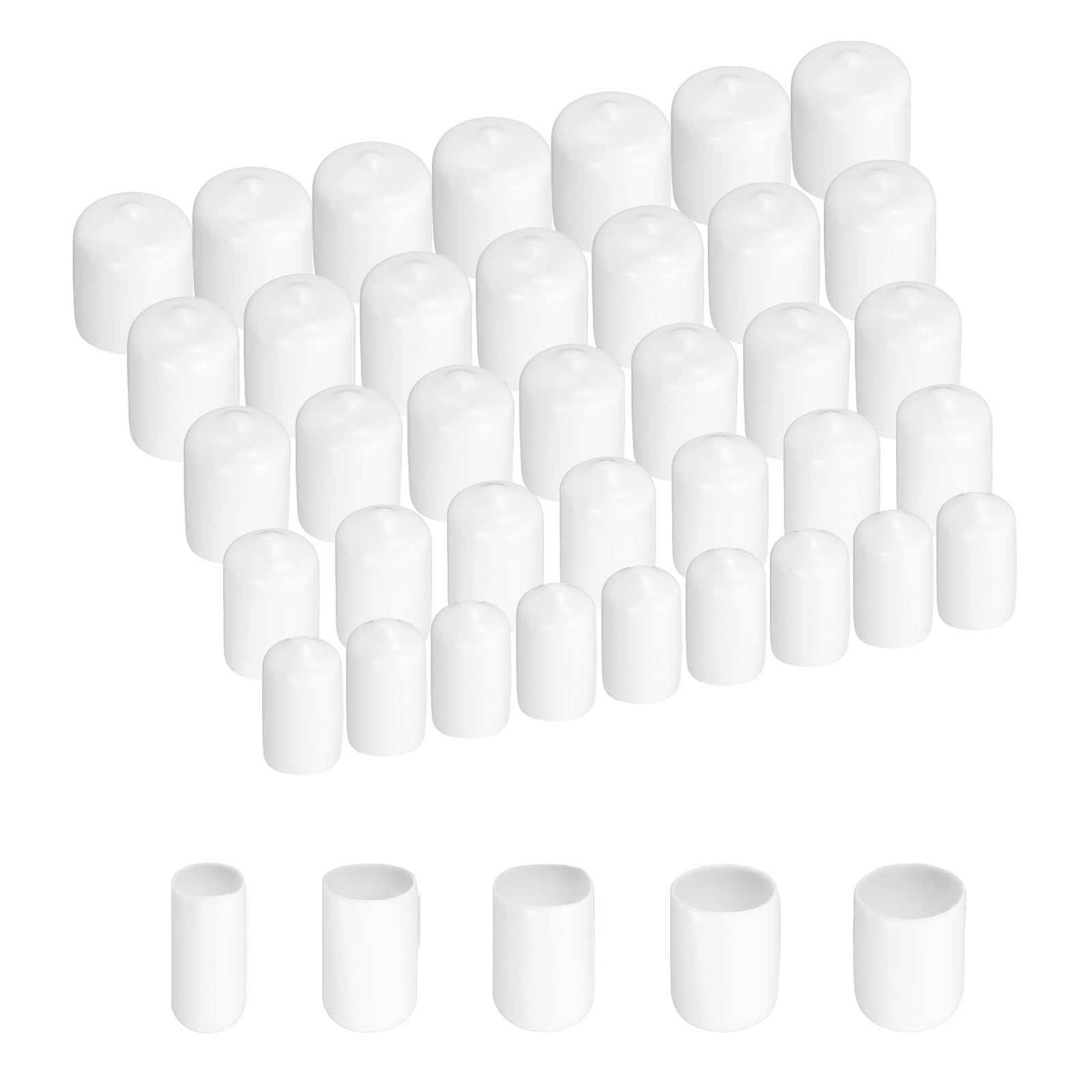 Protectores de rosca de tornillo redondos uxcell blancos con tapas de goma de 3/8 a 7/8 pulgadas