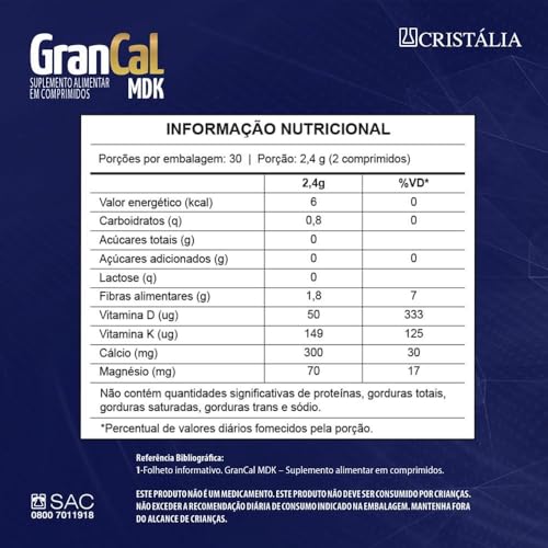 Encontraproduto.com.br - Grancal Mdk Com 60 Comprimidos Revestidos