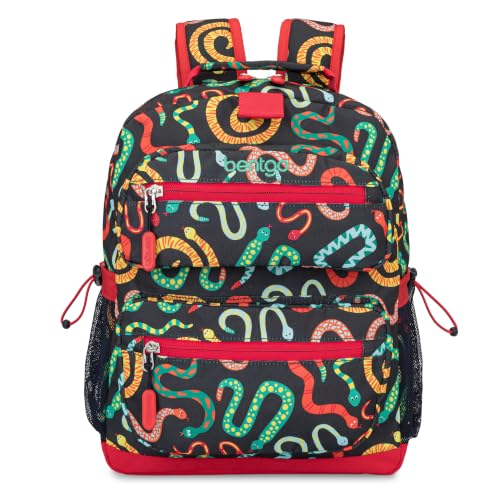 Image of Bentgo Kids Print Backpack - Lightweight 14 inch Backpack for School, Travel & Daycare, Ideal for Ages 4+, Durable & Water-Resistant, Roomy Interior, & Loop for Lunch Bag (NEW Sssnakes)