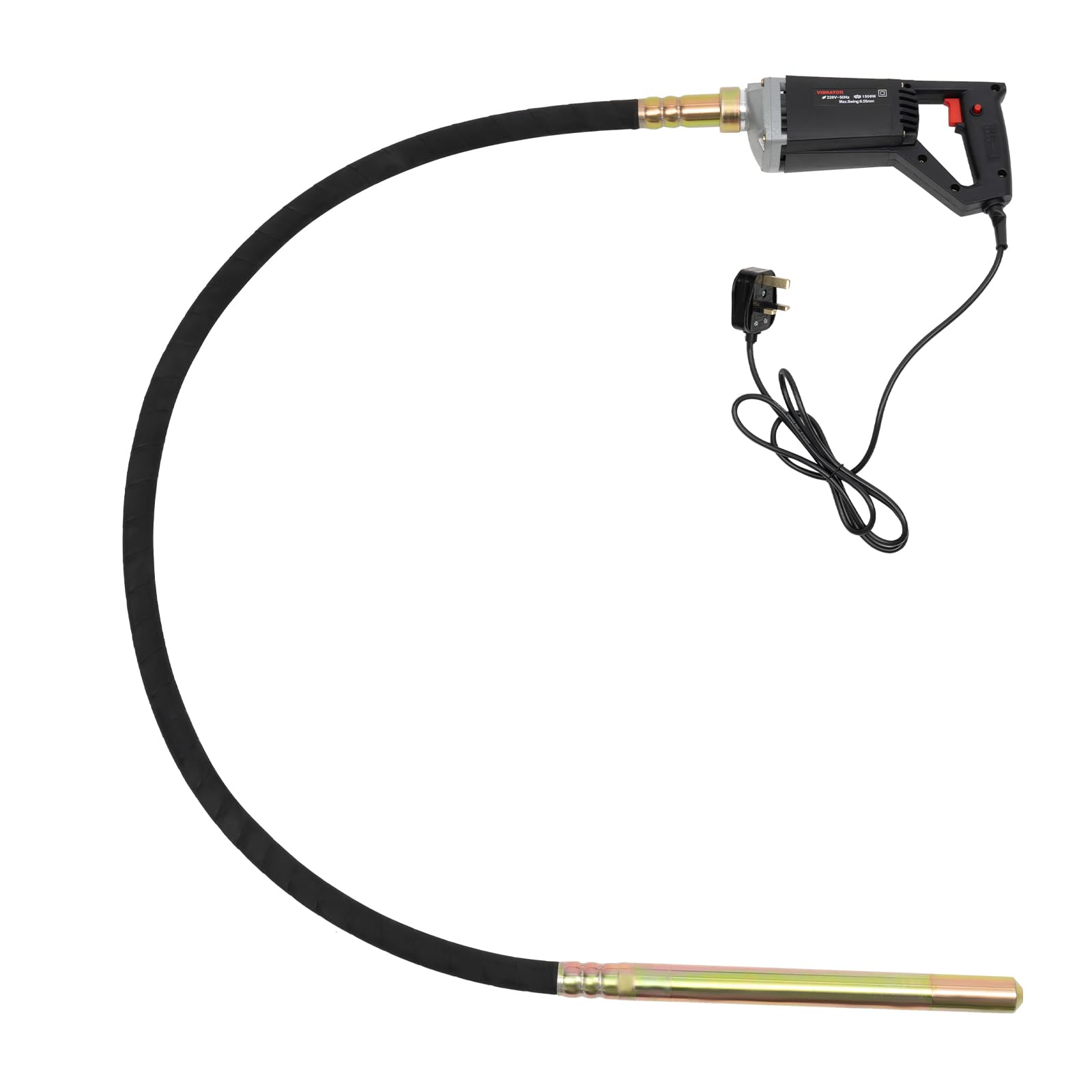 Kiwihood 1500W Electric Concrete Vibrator With 2M Vibration Rod, 4200Rpm Handheld Cement Vibrating Tool For Highways, Bridges, Ports, Hydropower Stations, Mines, And Construction Projects