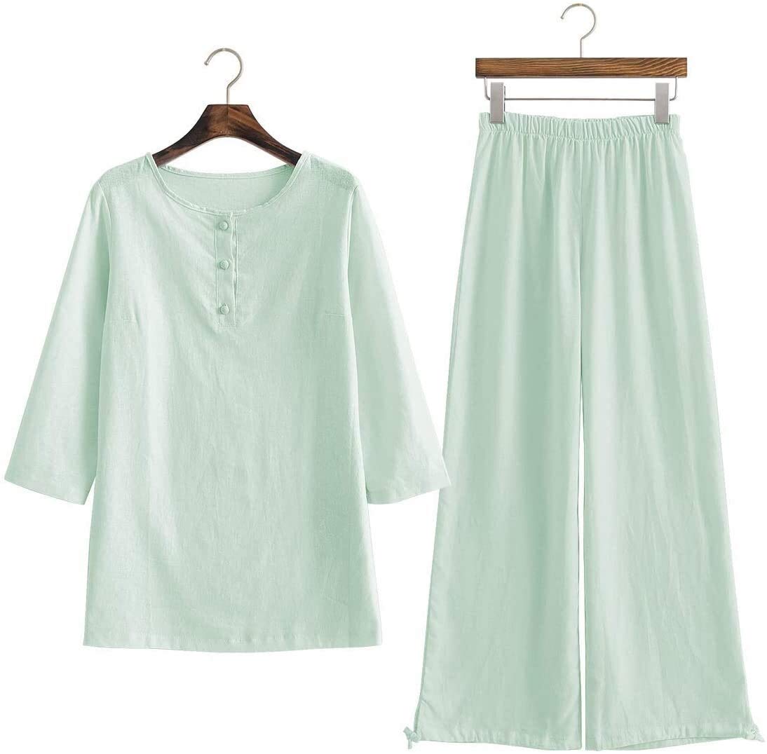Set di Uniformi per Tai Chi per Quattro Stagioni, Tuta per Arti Marziali da Donna Kung Fu Uniforme per Arti Marziali in Cotone Tai Chi, Tuta da Ginnastica con Maniche a Tre Quarti, Tuta da Yoga per