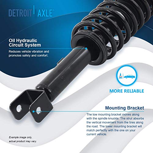 Image of Detroit Axle - Rear Struts for 1999-2000 Chrysler Cirrus Dodge Stratus Plymouth Breeze, w /Coil Spring Replacement Suspension Quick Install Ready Shocks Assembly