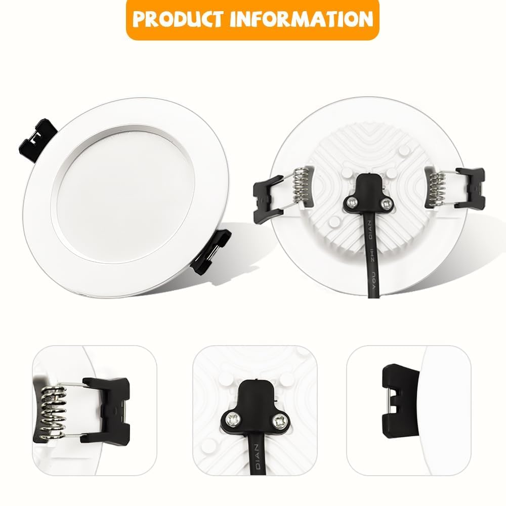 Faretti LED da Incasso per Cartongesso 5W 220V,3000K Caldo 4000K Neutro 6000K Freddo faretto da incasso, alluminio Faretto led incasso IP20, Diametro Foro Ø75-80mm Set di 6