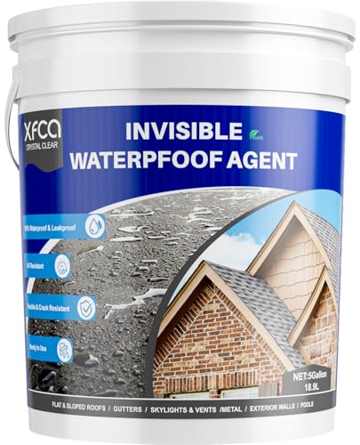 Image of Transparent Waterproof Sealant,5 Gallon Clear Transparent Waterproof Coating,Liquid Invisible Water Proof Agent for Roofs Walls,Garden,Bathroom,Kitchen Indoor & Outdoor Water Proof Adhesive