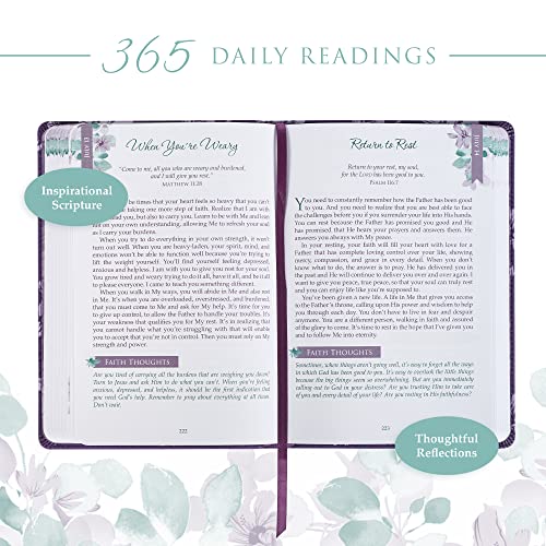 Image of A Journey with Jesus 365 Devotions for Women, Purple Floral Faux Leather Flexcover