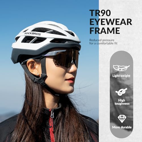 Image of ROCKBROS Polarized Cycling Glasses, Sports Sunglasses for Men Woman | Lightweight UV Protection Biking Sunglasses for Running Fishing Driving