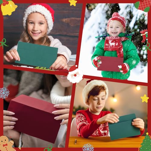 Image of Outus 500 Pcs #10 Colored Envelopes Business Adhesive,Dark Red and Green