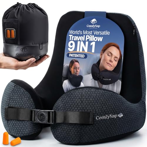 ComfyNap® Versatile Travel Neck Pillow for Airplane [Patented...