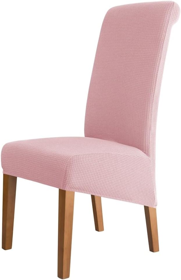 2pcs Water Repellent High Back Chair Cover Stretch XL Size Chair Covers for Dining Room Anti-Dirty Easy Care Seat