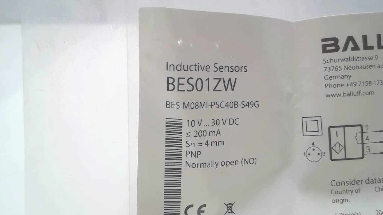 BALLUFF BES M08MI-PSC40B-S49G (BES01ZW) Inductive Standard Sensors PNP New