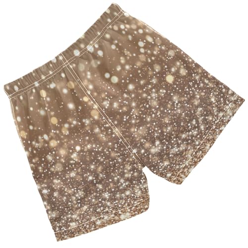 Pigsaly Boys Swim Trunks Light Beige Gradient Sand Flashing Glitter Boys Board Shorts Swimsuit Swimwear Bathing Suit XS2