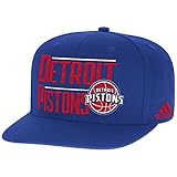 NBA Detroit Pistons Men's High Box Flat Brim Snapback Cap, One Size, Blue