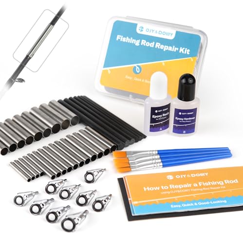Fishing Rod Repair Kit Complete with Tips, Easy&Quick Approach to Repair Broken Fishing Pole with Epoxy Glue