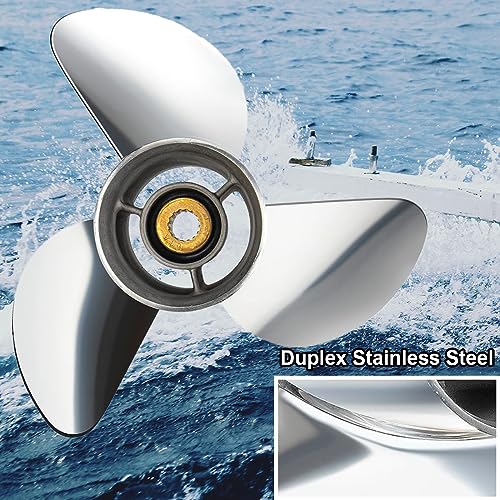 Image of VIF Jason Marine OEM Upgrade Stainless Steel Boat Propeller Compatible with Yamaha 150hp 175hp 200hp 220hp 225hp 250hp F150 F175 F200 F225 Outboard Engines,15 Spline Tooth