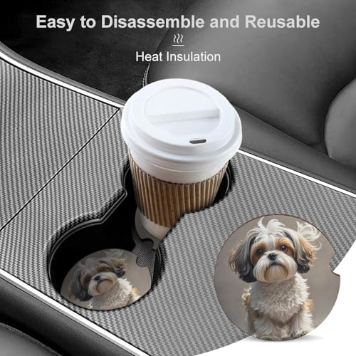 Portavasos para carro Shih Tzu Dog 2 piezas miniatura 4
