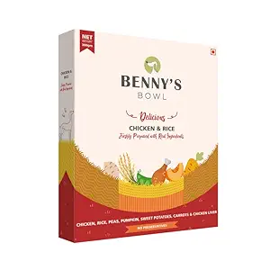 Benny's Bowl Delicious Fresh Dog Food, Chicken & Rice Recipe, Wet Dog Food for Adult and Puppy 300g (Pack of 1)