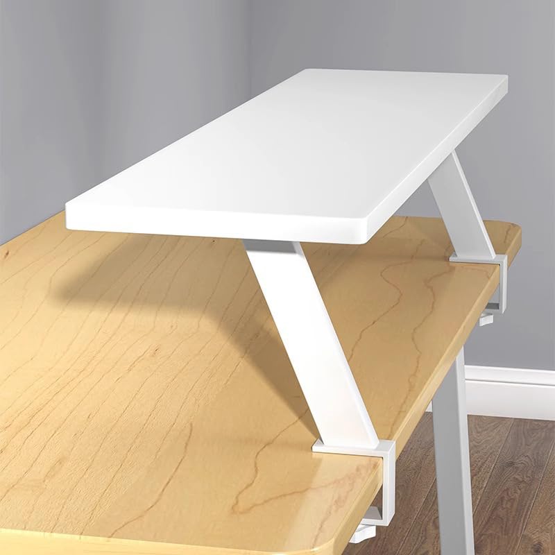 DHDHSHB 32x7.8 in Clamp on Desk Shelf, Adjustable Floating Desks Shelf Space Saving Desktop Extender...
