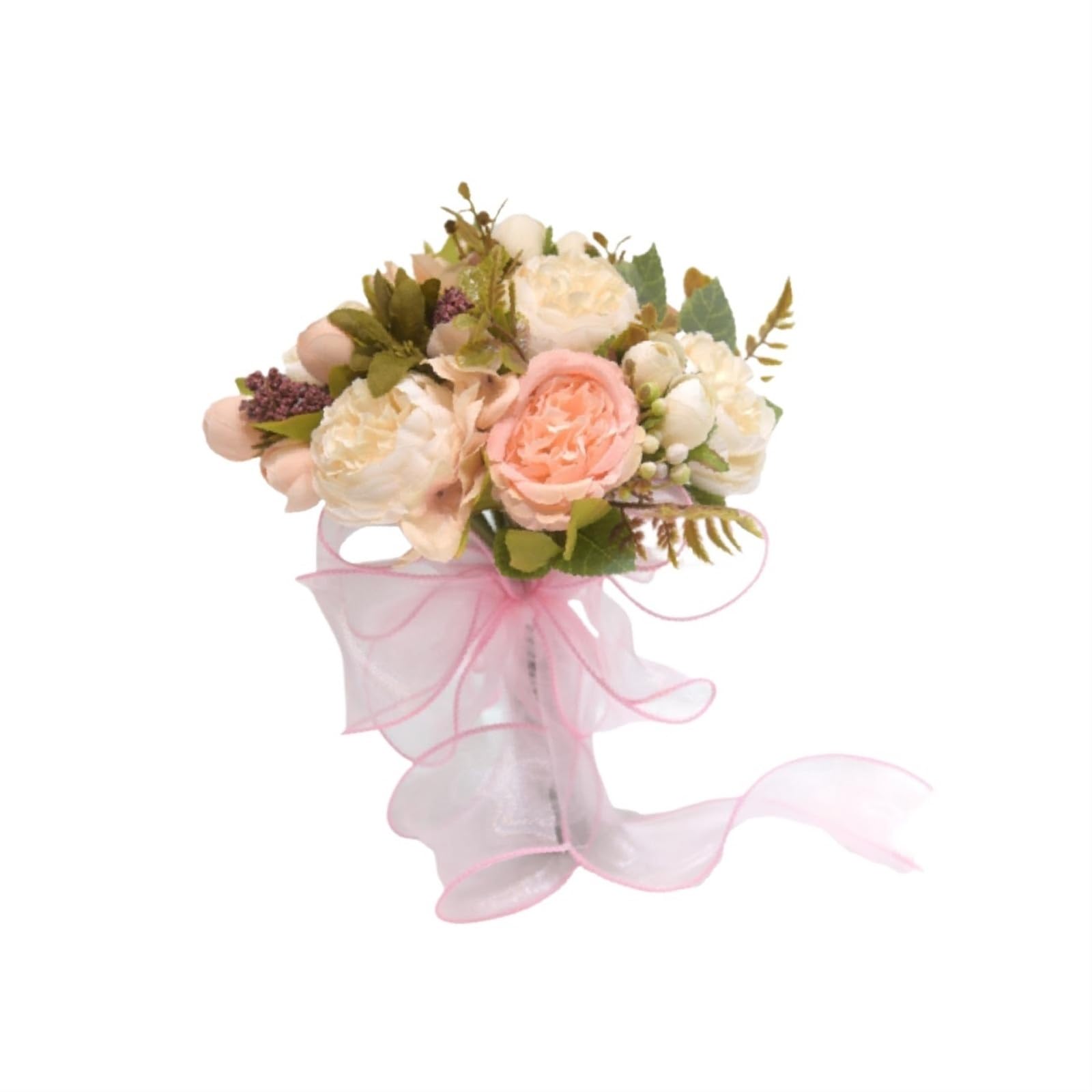 ZGCrumphant Artificial Wedding Bouquet Bride Bridesmaid Wedding Bouquet Romantic Bridal Throw for Party Photo Anniversary Ceremony Decoration(Pink)