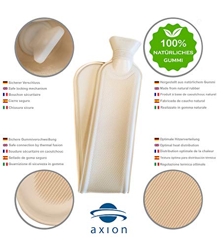 axion - Lange warmwaterkruik met overtrek - in roze pluche met pompons - Image 8