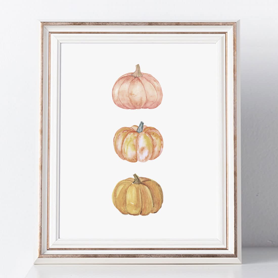 Pumpkin Print, Fall Wall Art, Thanksgiving Wall Decor, Watercolor Pumpkin Print, Farmhouse Fall Decor, Autumn Print, Pumpkin Decor, No Frame - 8x10 inch