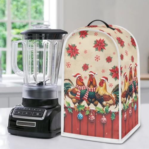 Image of Christmas Rooster Kitchen Blender Dust Cover with Top Handle