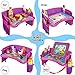ECOFANTASY Kids Travel Tray - Waterproof Lap Table with No-Drop Large Tablet Holder - Car Seat Tray - Road Trip Essentials Kids - Car Desk Organizer for Airplane - Toddler Travel Essentials (Pink)