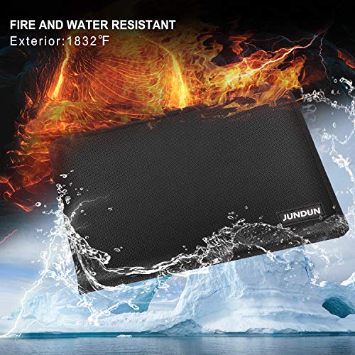 JUNDUN Document Organizer,A4 Size Fireproof and Waterproof Expanding File Folder with 13 Pockets,Silicone Coated Portable File Organizer