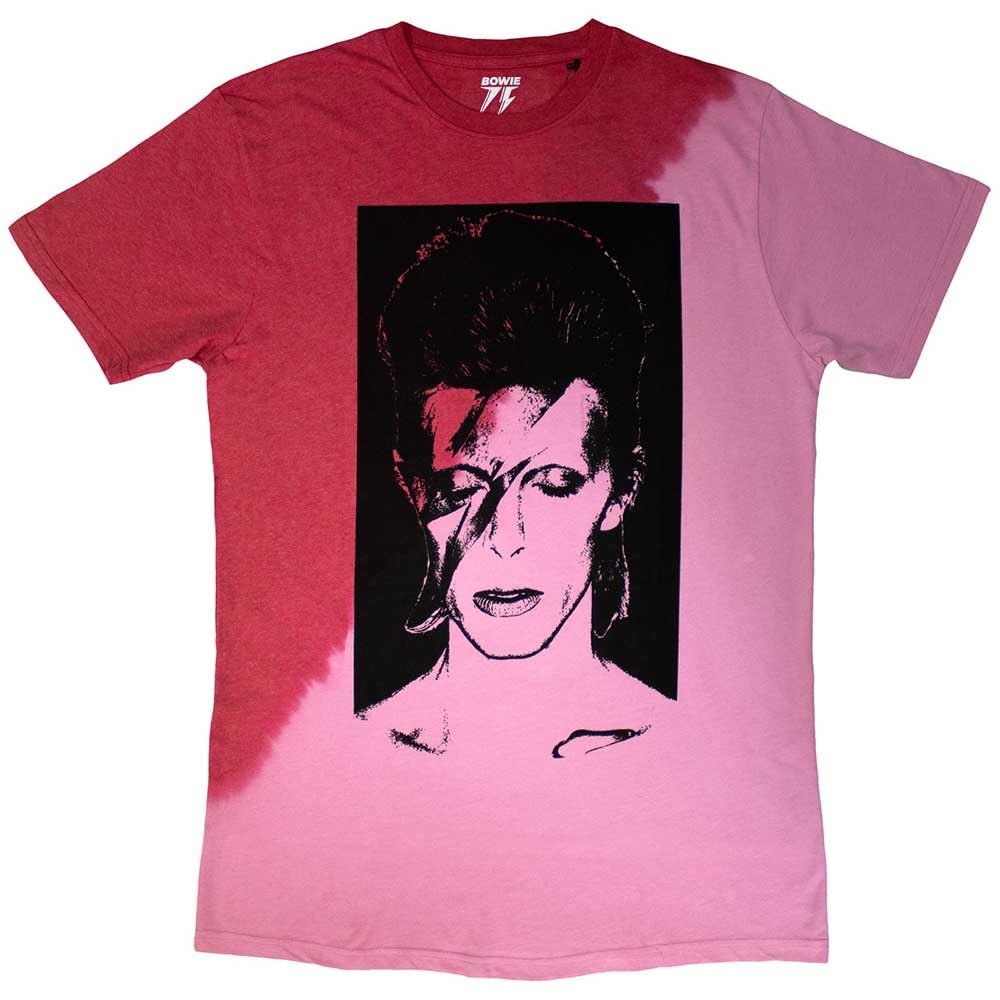 David Bowie Aladdin Sane Dye Wash T Shirt XXL Red
