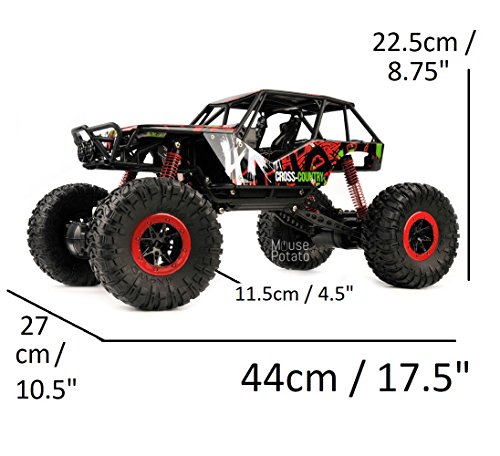 Image of Plastic 1:10 Rock Crawler 4WD Monster Truck Rally Car with Suspension (Green)