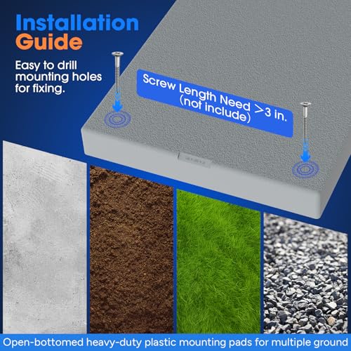 Image of Mini Split Pad for Condenser: Ground Base for Air Conditioner Outdoor Condenser Units, Plastic Equipment Pad for Ductless Minisplit Heat Pump Systems HAVC, Gra, 38'' x 18'' x 3''