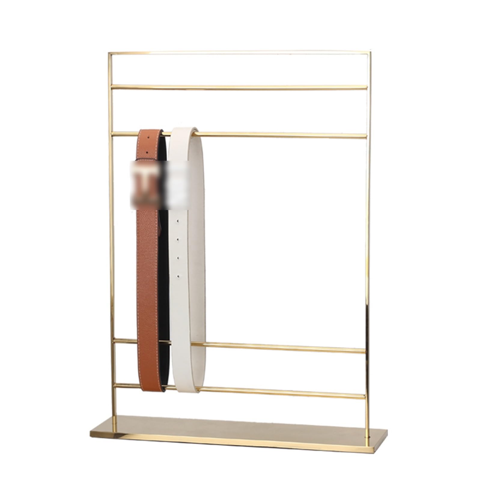XPLKQXE Estante De Corbata Independiente, Soporte De Exhibición De Chal De Metal, Organizador para Colgar Cinturones para La Venta De (Color : Gold-A, Tamaño : 47x12x62cm)