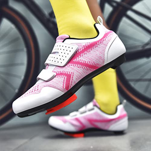 Image of Unisex Cycling Shoes Compatible with Peloton Indoor Riding Road Bicycle with Delta Cleats Outdoor Pedal Bike Shoes