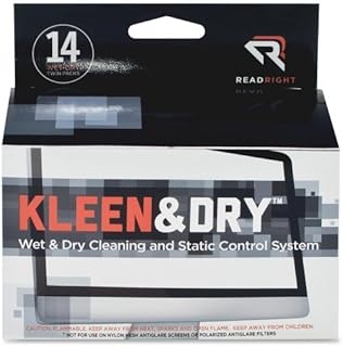 Read Right Kleen and Dry Screen Cleaner - Pre-moistened, Lint-free, Anti-static, Anti-glare