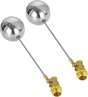 WOPPLXY 2Pcs Float Valve for Water Tank, 3/4 Inch DN20 Floating Ball Valve, Stainless Steel Float Ball Valve, Adjustable Male Thread Water Float Sensor Valve or Stock Tank Pool Water Level Control