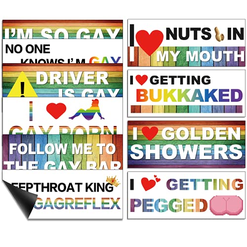 Magnetic Bumper Decals Funny Car Decals Rainbow Bumper Stickers Funny Car Stickers Colorful Car Accessories for Adult Present Truck Car Vehicle Luggage Window Refrigerator (10, Classic Style)