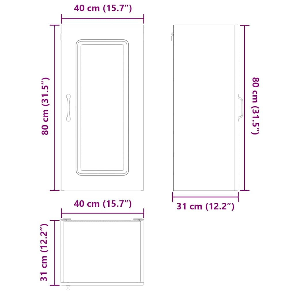 vidaXL Front do zmywarki Kalmar Wysoki połysk biały 40 x 31 x 80 cm