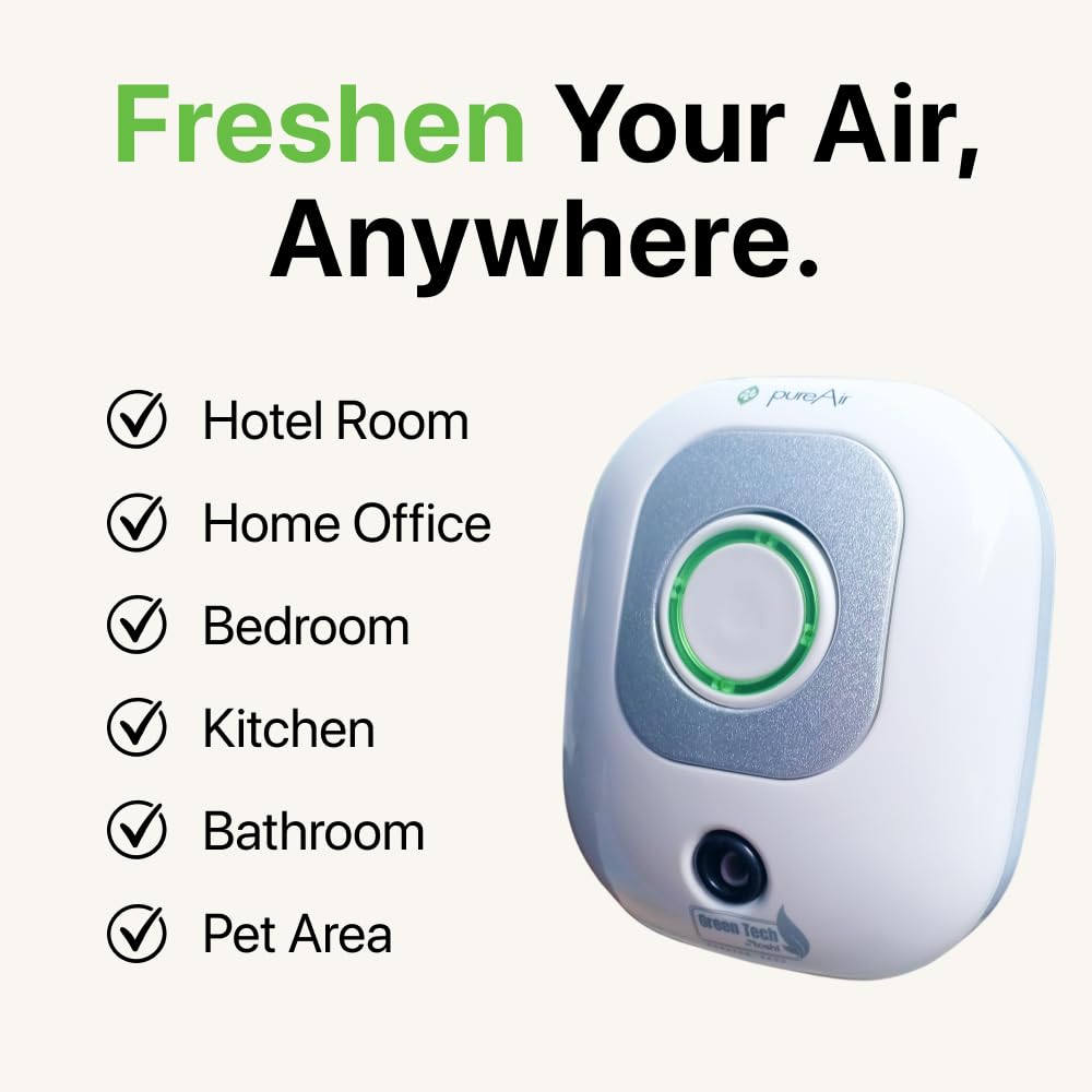 Ozone Air Purifier PureAir 50. Portable Air Purifiers O3. Toshi GreenTech. Remove Smell & Odours from Washroom, Basement & Pet Area. Plug&Play. American Technology. 2