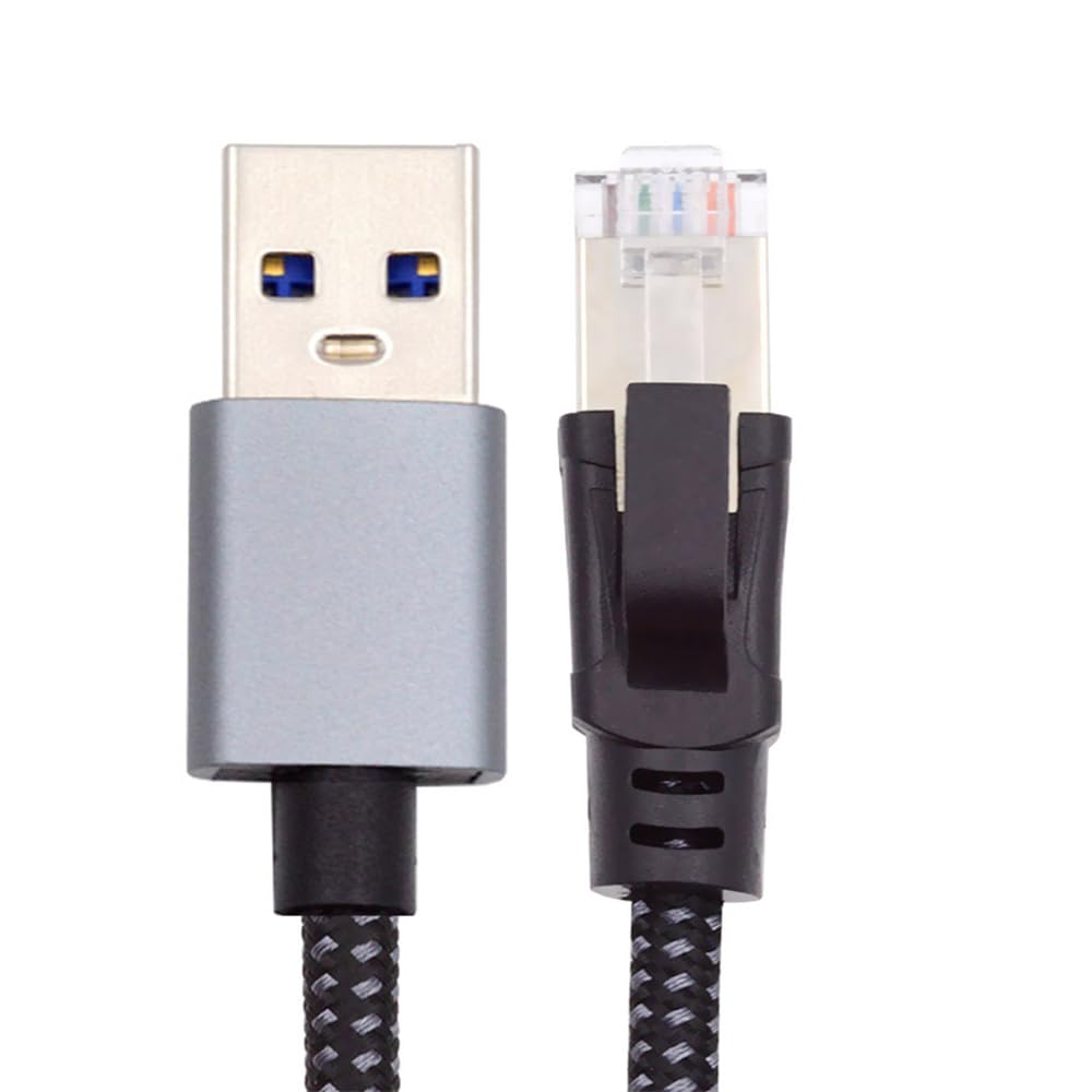 xiwai USB - イーサネットネットワークケーブル USB3.0 Type-A - RJ45 オスコード 高速 1000Mbps ギガビット 直接接続 LAN ネットワーク USB2.0対応 ノートパソコン 4フィート