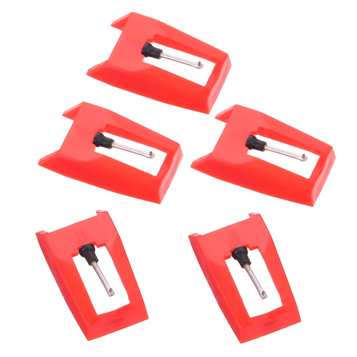 Totority Phonograph Stylus Set 5pcs Record Player Needles Replacement Stylus for Turntable Durable Aluminum