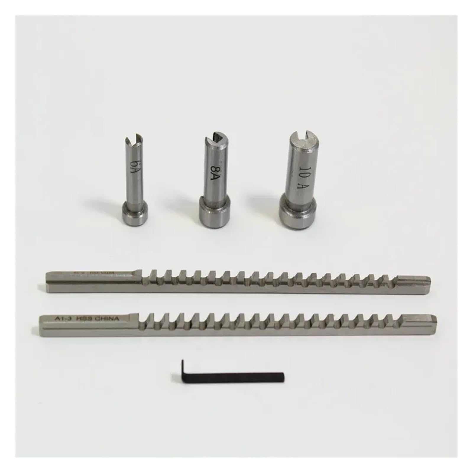 Juego de brochas for chavetero (6 unidades, 2 mm y 3 mm, casquillos con collar de 6, 8 y 10 mm, con calzas) Herramientas de corte CNC para trabajos mecánicos