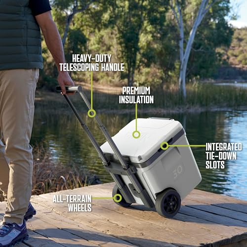 Image of Ninja | FrostVault 30QT Cooler with Wheels | Insulated with Temp Dry Storage Drawer | Keeps Ice Cold for Days | for the Beach, Camping, Picnics & More | True Red | FB230RD1