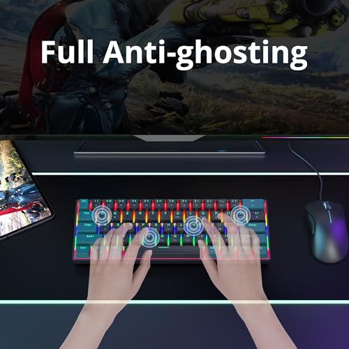 Image of Mini 60% Wired Gaming Keyboard Mechanical for Mac /Win,Waves B
