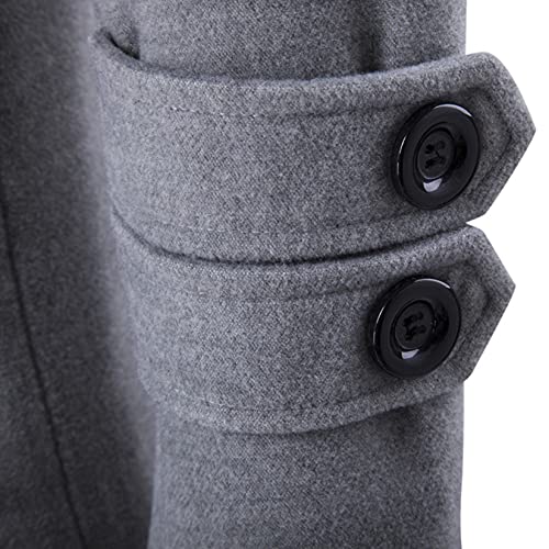 Image of Lu's Chic Men's Double Breasted Coat Korean Trenchcoat Fashion Dress Jacket Slim Fit Business Casual