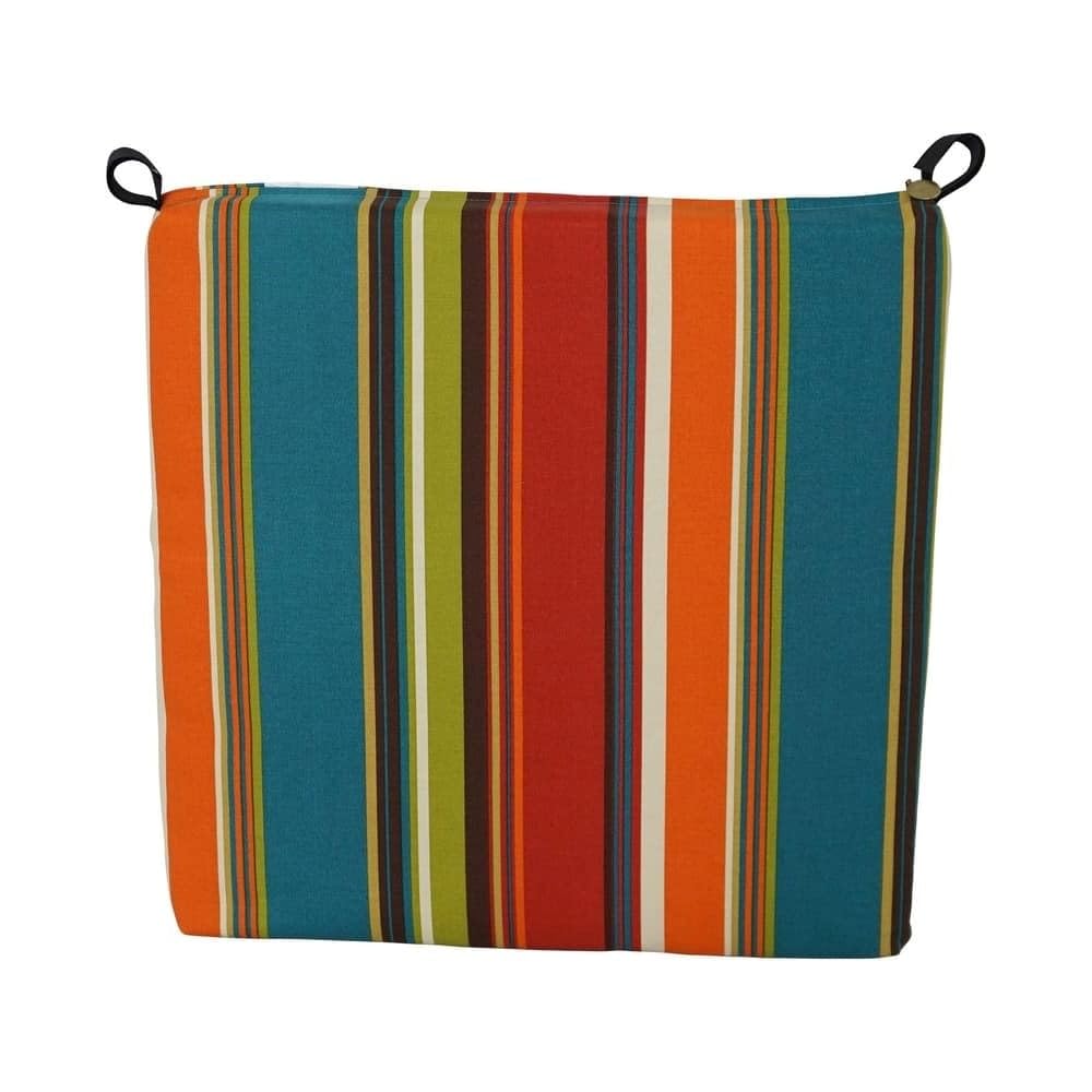 Orange Color Stripe Pattern Indoor/Outdoor Cushions for Patio Furniture 19 in. D X 20 in. L X 20 in. W X 3 in. H Size, Fade & Uv Resistant Zipper-Closed | All Season Pretty Blue Shade, Highly Durable