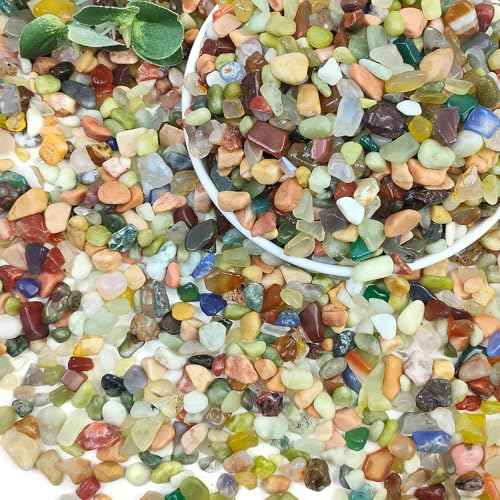 SHIZWU 5LB Colorful Pebbles for Succulent, 3/8 Inch Natural River Rocks for Plants, Natural Decorative Polished Pebbles for Cactus,Vases, Planters,Outdoor Gardening and Indoor Plants